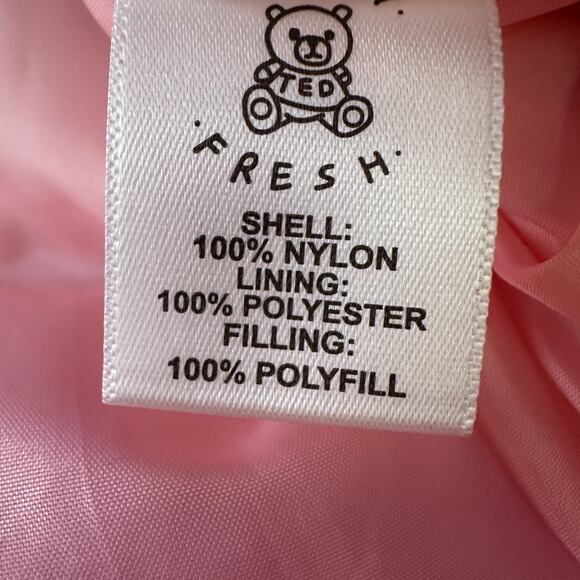 Teddy Fresh Quilted Puffer Jacket Mens Medium Colorblock Pastel Pink Green White - Picture 7 of 10